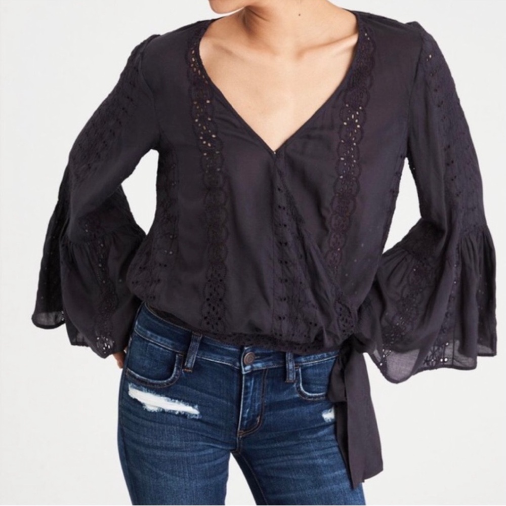 Elegant Black Lace Women's Top